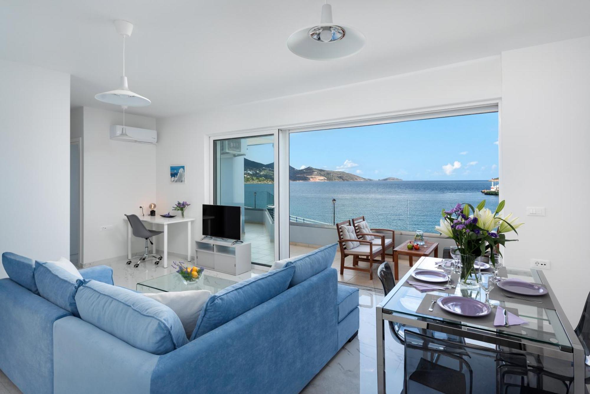 Appartamento Sea View Bliss 2Br Agios Getaway Agios Nikolaos Esterno foto